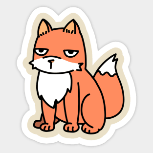 cute orange fox kitsune with fluffy tail Sticker